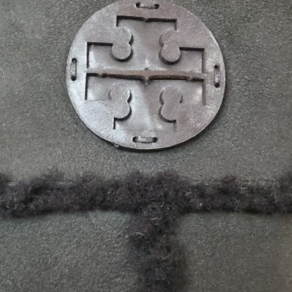 TORY BURCH BLACK KNEE HIGH LEATHER SUEDE SHERPA BOOTS SIZE 7 LIKE NEW COND - Picture 7 of 7